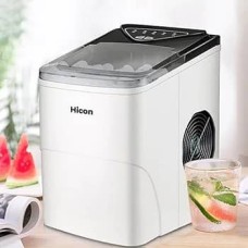 Hicon Ice Maker With handle and double buttons White HZB-16M ماكينة صنع مكعبات الثلج