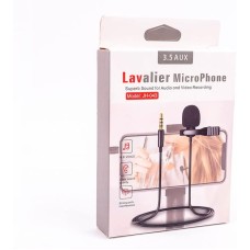 Lavalier microphone jh-043 super sound for audio and video recording 3.5 aux - black
