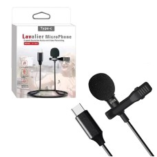 JH-042 Type-C Lavalier Microphone Omni Directional Condenser Microphone Superb Sound for Audio and Video Recording
